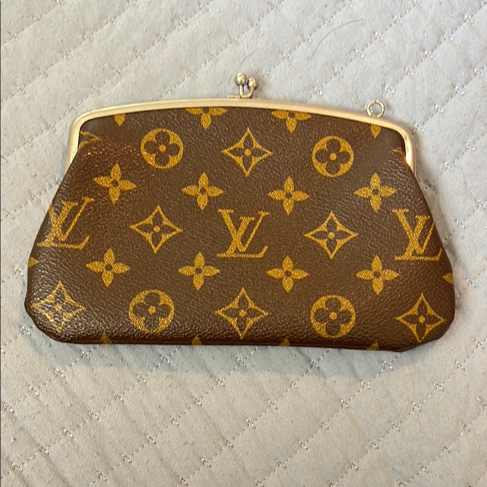 Louis Vuitton Brown and Gold Monogram Wristlet